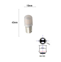 2.5 WATTS - 10-30 volts - CAR LED SIGNAL Light - BA15D - white - D18*43mm - G18F-39L-BA15D-W - AZLED